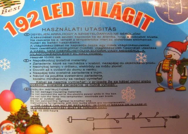 Catene di illuminazione «1. 192 LED VILÁGIT (192 Led light), 2. Lighting chain 192 LED» — foto 2 dell'alert A12/1401/13