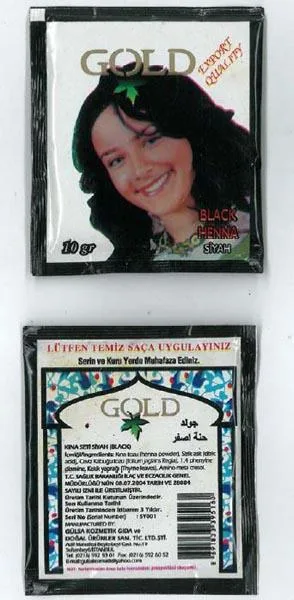 Prodotto per la colorazione dei capelli «1.) Chestnut Henna, 2.) Red Henna 3.) Black Henna» — foto 6 dell'alert A12/0469/17