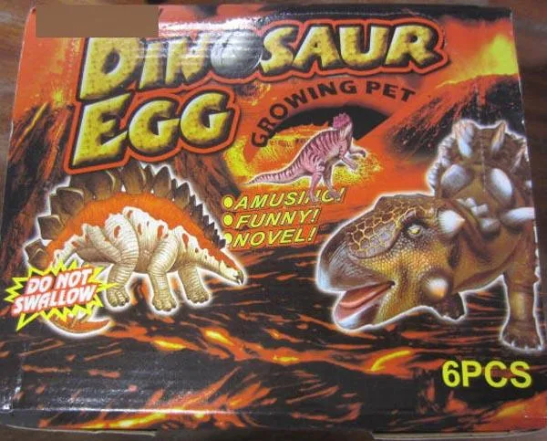Giocattoli espandibili «1) DINOSAUR EGG - Growing Pet; 2) GROWING PET; 3) DINOSAUR EGG - Growing Pet» (Hatch'em, Yuda)