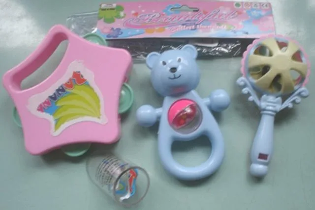 Set di sonaglio «1. My baby concert; 2. Baby shakes bell; 3. Beautyful» (H TIANHELONG TOY)