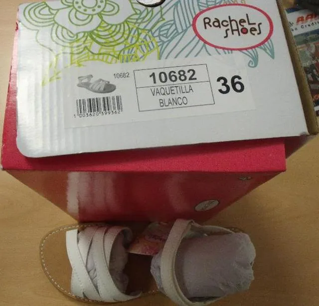 Sandali per ragazze «1. Space Lam Plata; 2. Vaquetilla Blanco» (Rachel Shoes)