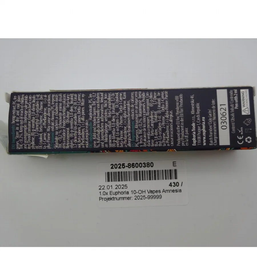 Prodotti a base di erbe per fumare «10-OH Vapes Amnesia» — foto 3 dell'alert SR/04036/25