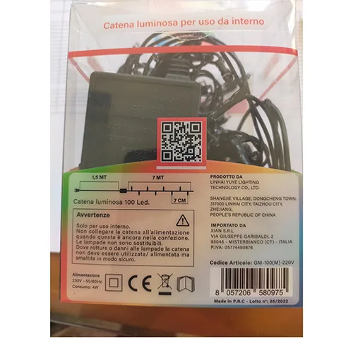 Catena di illuminazione «100 Led» — foto 2 dell'alert SR/00828/25