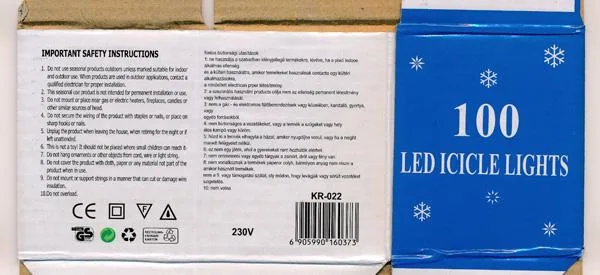 catena di illuminazione «100 LED ICICLE LIGHTS» — foto 2 dell'alert A12/1260/18