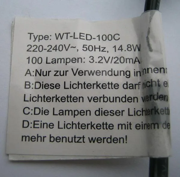 Catena di illuminazione «100 LED MINILUCCIOLE LED» — foto 3 dell'alert A12/0771/19