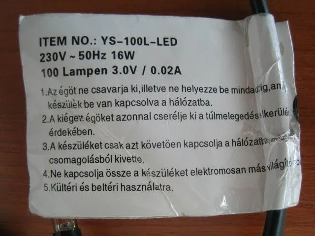 Catena di illuminazione «100 LED Vilagit» — foto 2 dell'alert A12/0170/14