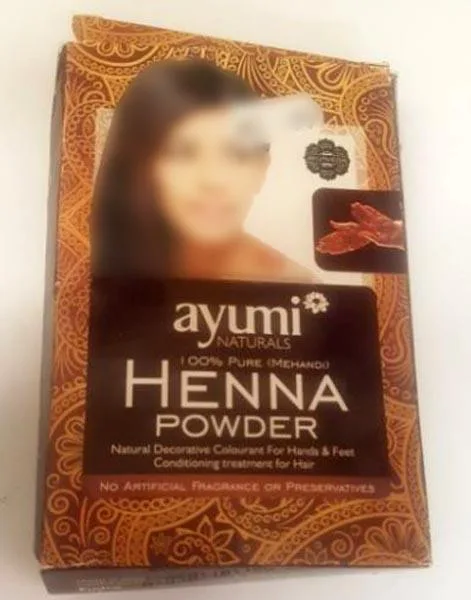 Colorazione della polvere «100% Pure (Mehandi) Henna Powder» (Ayumi Naturals)