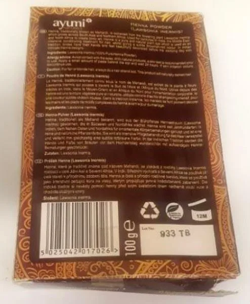 Colorazione della polvere «100% Pure (Mehandi) Henna Powder» — foto 3 dell'alert A12/1121/19