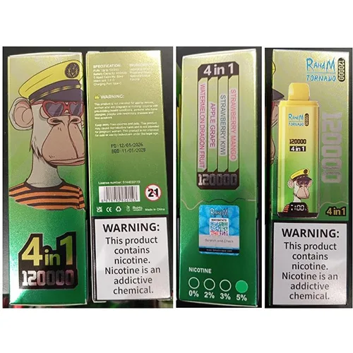Sigaretta elettronica monouso «120000 4in1 NICOTINE 5 % 60ml» — foto 3 dell'alert SR/02555/26