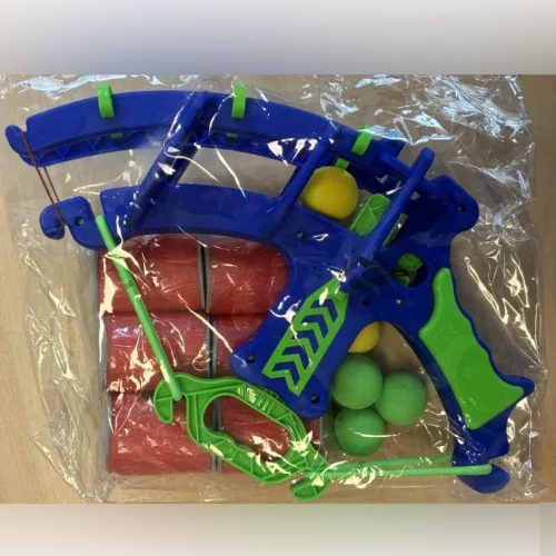 Set di giocattoli di prua «12pcs Ensemble de jeu d'archerie interactif bleu et vert avec des boules colorées» — foto 5 dell'alert SR/02933/26