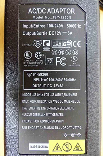 Caricabatterie «12V 5A 5.5 * 2.1mm LED Transformateur Alimentation Adaptateur UE Plug Alimentation» — foto 3 dell'alert A12/01727/21