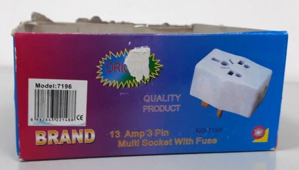 Adattatore della spina di viaggio «13 Amp 3 Pin Multi Socket With Fuse» — foto 4 dell'alert A12/1645/18