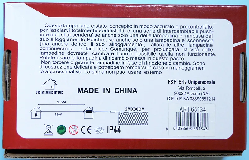 Catene di illuminazione «160 LED TENDA MANTELLO 2M X 80 CM» — foto 2 dell'alert A12/00439/20