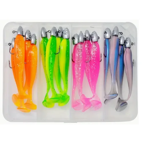 Esche da pesca «16pcs Soft Fishing Lures Set with Lead Weights»