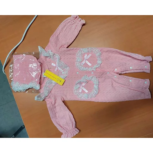 Tuta da bambino «2 pièces Ensemble barboteuse et chapeau en tricot doux pour bébé fille nouveau-né avec b…» — foto 3 dell'alert SR/01400/26