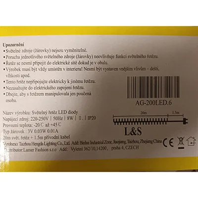 Catena di illuminazione «200 LED Vánoční světelný řetěz» — foto 2 dell'alert A12/01415/24