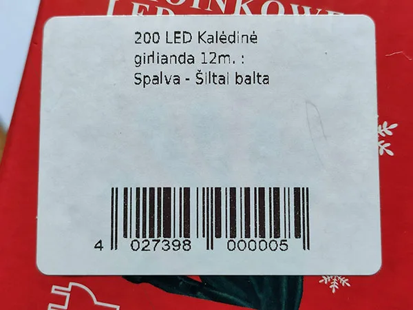 Catene di illuminazione «200 Lights LAMPKI CHOINKOWE LED» — foto 2 dell'alert A12/00669/22