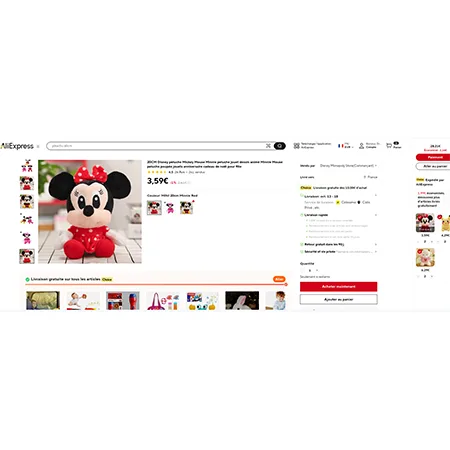 Giocattolo morbido «20CM Disney peluche Mickey Mouse Minnie peluche jouet dessin animé» — foto 2 dell'alert SR/00939/26