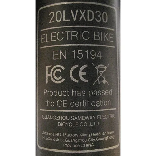 Bicicletta elettrica «20LVXD30» — foto 3 dell'alert OR/00002/25