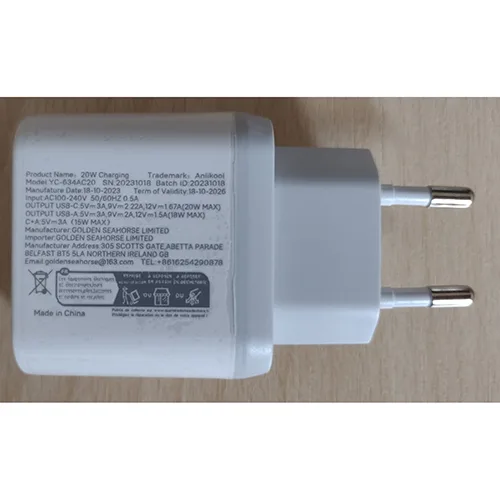 Caricabatterie USB «20W Charging» — foto 2 dell'alert A12/01525/24