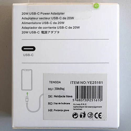 Caricabatterie USB «20W USB-C Power Adapter» — foto 2 dell'alert SR/02522/26