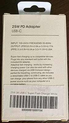 Caricabatterie USB «25W PD Adapter» — foto 5 dell'alert A12/00469/23