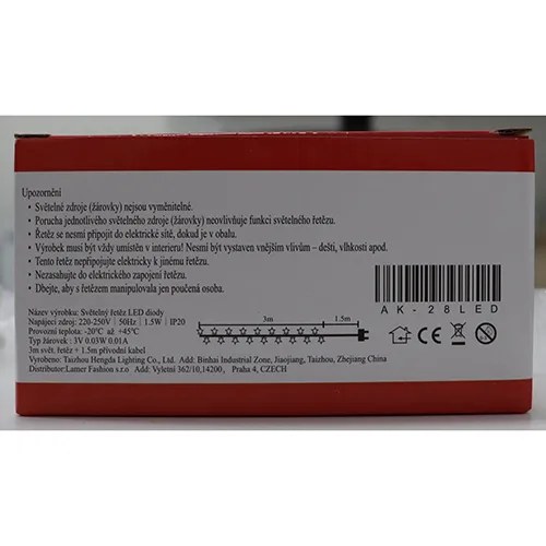 Catena di illuminazione «28 LED VÁNOČNÍ SVĚTELNÝ ŘETĚZ» — foto 2 dell'alert OR/00110/25