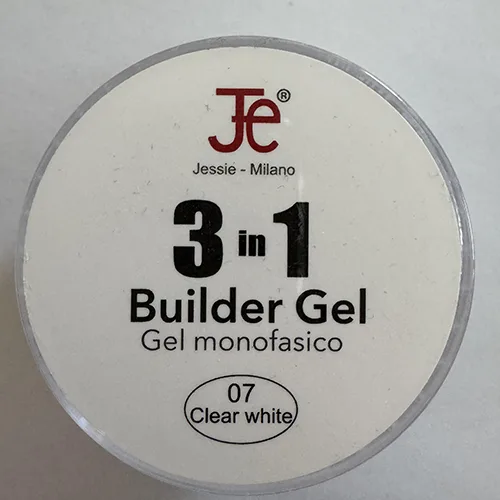 Smalto per unghie in gel «3 in 1 Builder Gel - 7 Clear White» (Je - Jessie Milano)