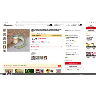 Giocattolo morbido «3 pièces année du serpent en peluche jouet envelopper autour du bras petit serpent en pe…»