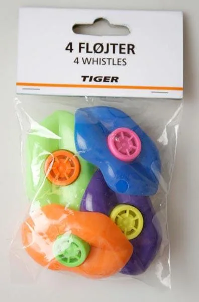 Set di fischietti «4 FLØJTER - 4 WHISTLES» (Tiger)