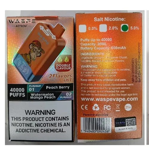 Sigaretta elettronica monouso «40000 PUFFS DOUBLE FLAVOR SALT NICOTINE 5,0% 36ML» — foto 4 dell'alert SR/02551/26