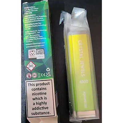 Sigaretta elettronica monouso «4500 AQUAMANIE Banana Ice» — foto 4 dell'alert SR/00891/25