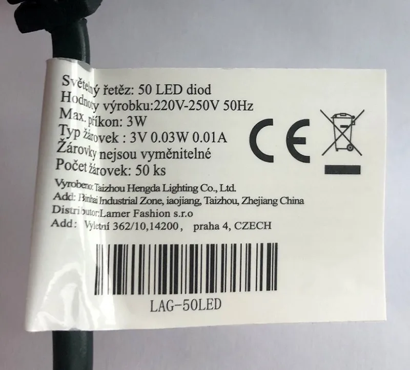 Catena di illuminazione «50 LED VANOCNI SVETELNY RETEZ» — foto 4 dell'alert A12/01079/20