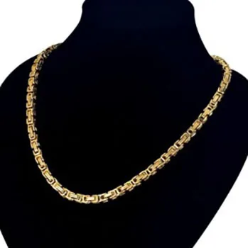 Collana «5MM Argent Plaqué Or En Acier Inoxydable Byzantine Lien Chaîne Collier pour Hommes» — foto 1 dell'alert A12/01541/21