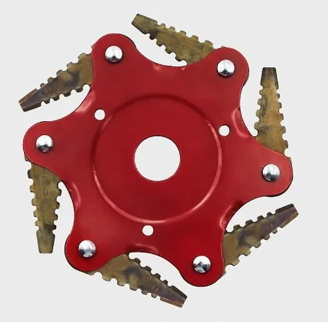 Attacco di taglio tipo flail per fresa spazzola «6 Tænder Græs Trimmer Head Brush Cutter Stål Blade Lawn Machine» (Slowmoose)