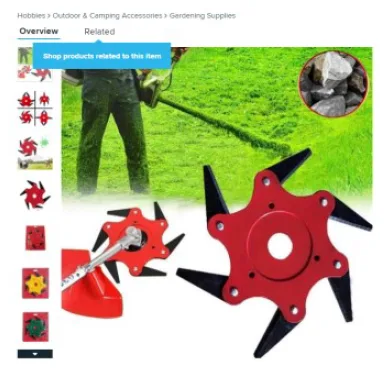 Attacco di taglio a flail per decespugliatrice «6 Tooth Brush Cutter Brushcutter Electric Garden Trimmer Strimmer Mower Blade» — foto 1 dell'alert A12/01320/20