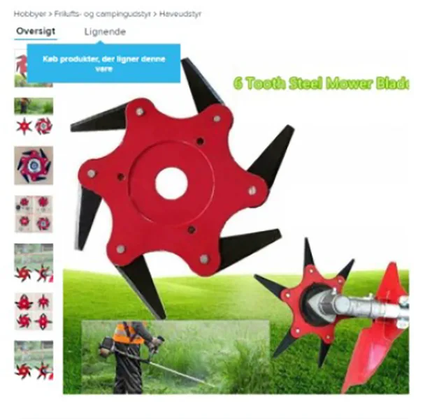 Attacco di taglio a flail per decespugliatrice «6 Tooth Steel Mower Blade» — foto 1 dell'alert A12/01297/20