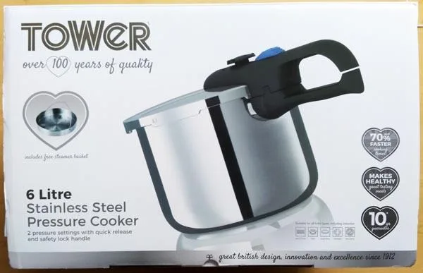Pentola a pressione «6Litre Stainless Steel Pressure Cooker» (Tower)