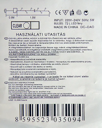 Catena di illuminazione «72L LED fény» — foto 4 dell'alert A12/01780/20