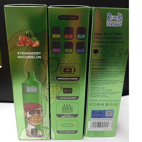Sigaretta elettronica monouso «7500 - STRAWBERRY WATERMELON» (RENdM TORANDO)