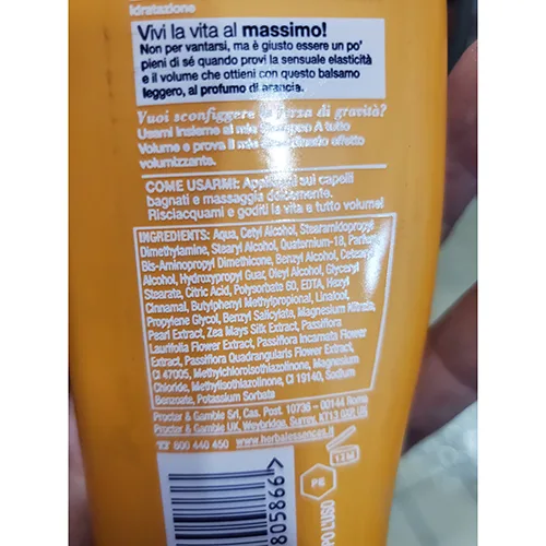 Balsamo per capelli «A tutto volume» — foto 3 dell'alert A12/01343/24