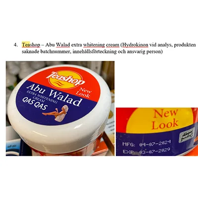 Crema schiarente per la pelle «Abu Walad extra whitening cream» — foto 1 dell'alert SR/00560/26