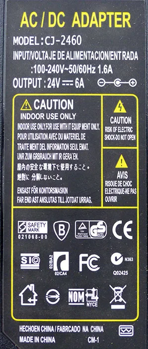 Alimentazione elettrica «AC/DC adapter AC/DC power supply mains adapter 24V 6A» — foto 5 dell'alert A12/01295/22
