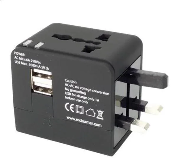 Adattatore della spina di viaggio «AC Travel Adapter with USB Ports» — foto 1 dell'alert A12/0999/17