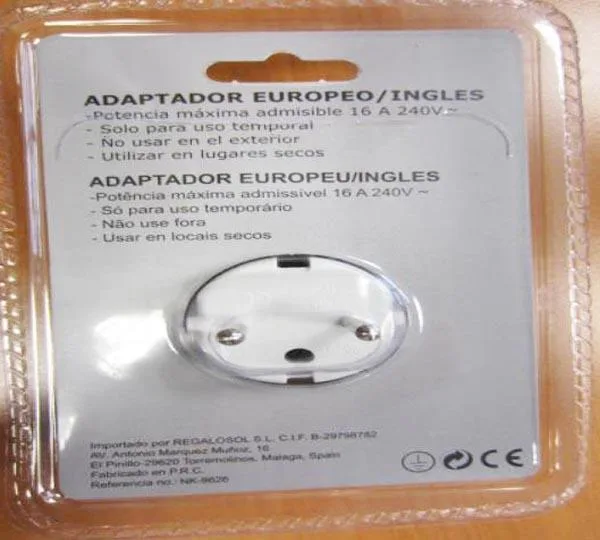 Adattatore della spina di viaggio «Adaptador Europeo» — foto 2 dell'alert A12/0571/16