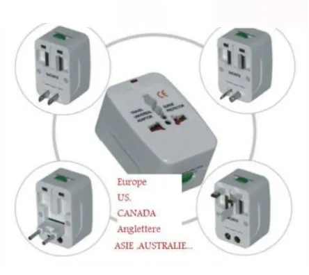 Adattatore elettrico «ADAPTATEUR CHARGEUR VOYAGE PRISE SECTEUR UNIVERSELLE INTERNATIONALE» — foto 1 dell'alert A12/01477/20