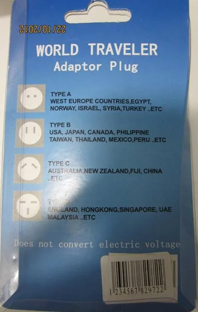 Adattatore della spina di viaggio & #13; & #13; «Adaptor Universal - World Traveler Adaptor Plug» — foto 2 dell'alert A12/1779/12