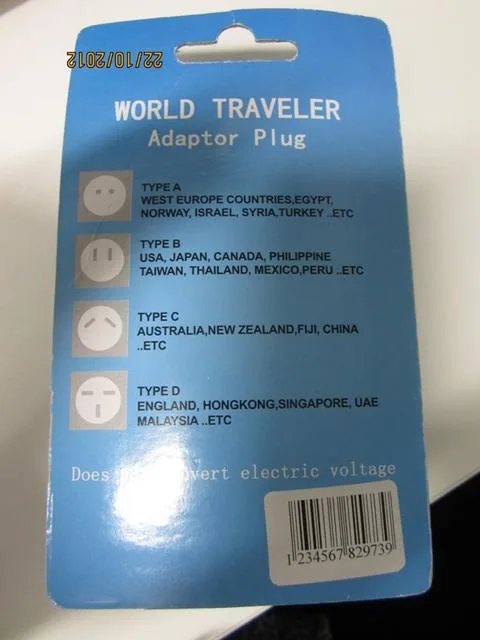 Adattatore della spina di viaggio & #13; & #13; «Adaptor Universal - World Traveler Adaptor Plug» — foto 2 dell'alert A12/1780/12