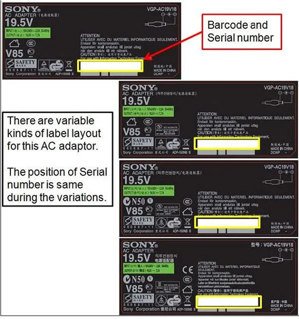 Adattatore AC per notebook SONY VAIO — foto 2 dell'alert 1510/09