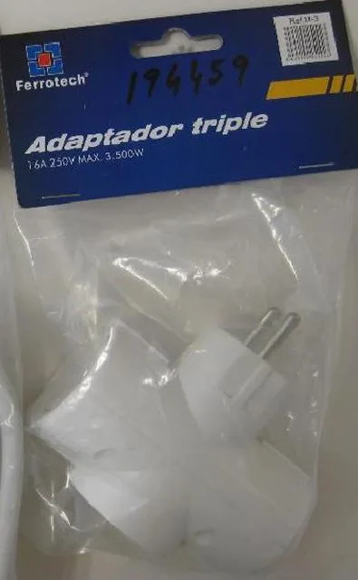 Adattatore della spina "Adaptador Triple" &amp; #13; &amp; #13; — foto 1 dell'alert 1185/11